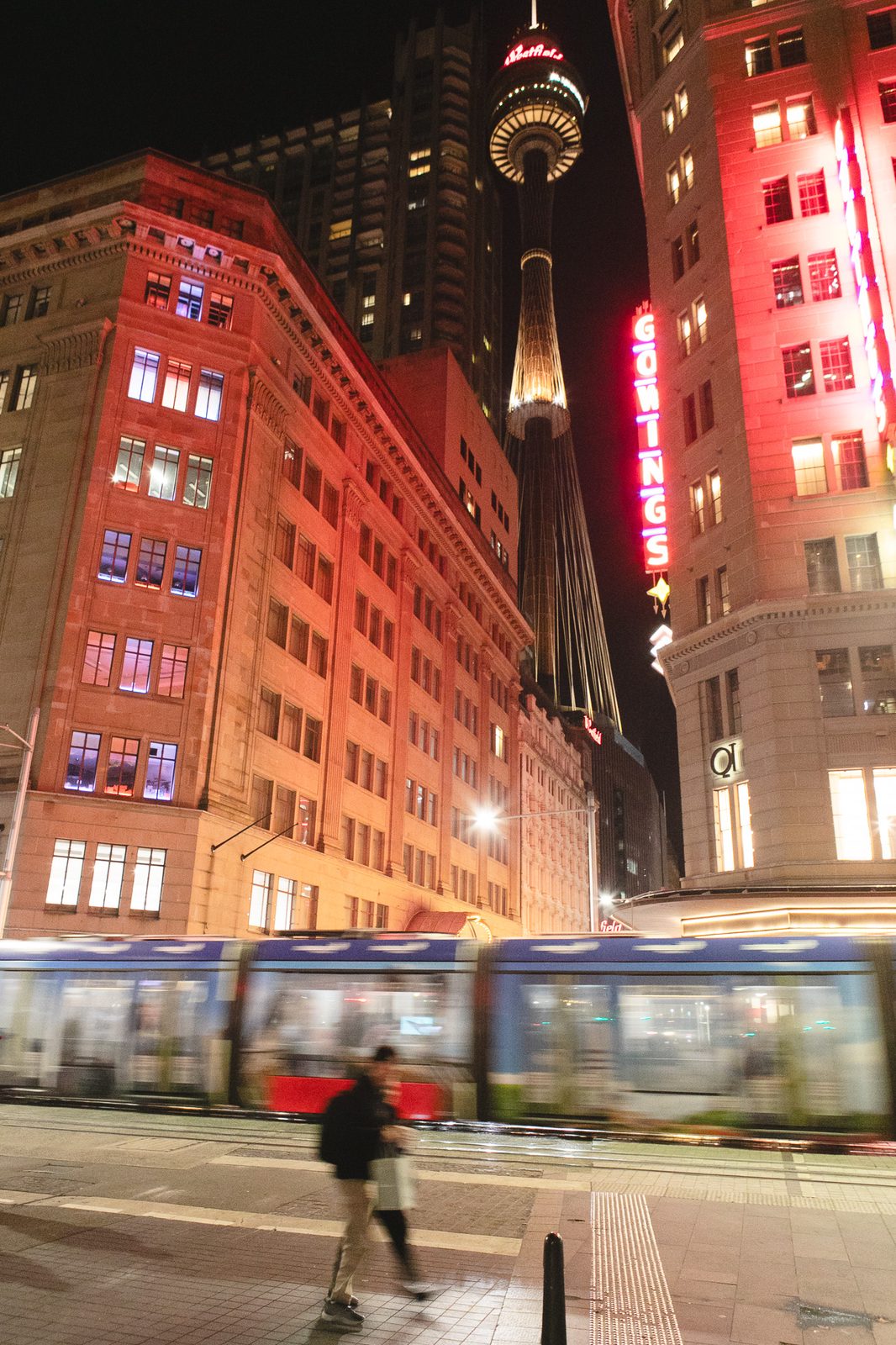 George St, Sydney CBD | Sydney Tower Eye at night | 2025