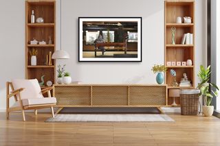Wynyard tram stop, Sydney | Man on bench | 2025 shown in a room