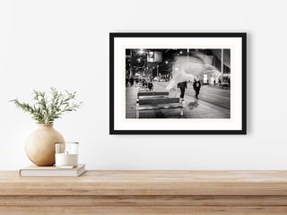George St, Sydney | Pedestrians with pigeon | 2025 shown in a room