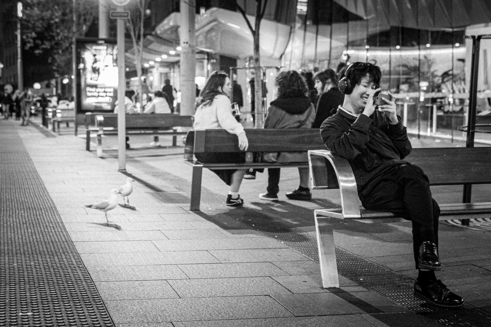 George St, Sydney | Happy man on bench | 2025