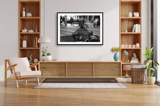 George St, Sydney | Character on bench | 2026 shown in a room