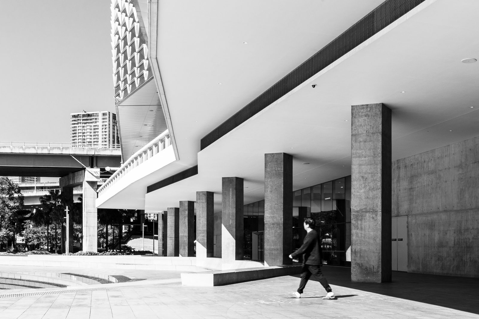 ICC, Darling Harbour, Sydney | Man walking across | 2025